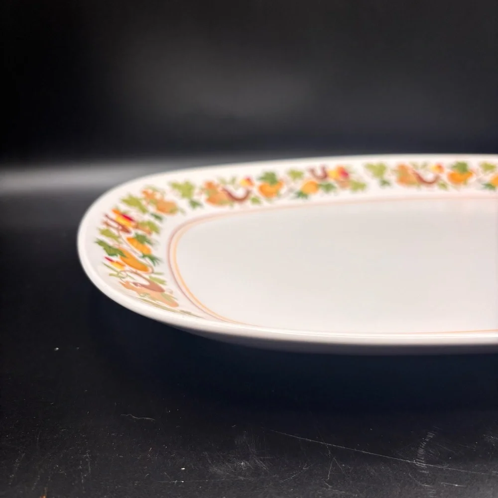 Noritake Homecoming Large Platter‎ Serving 9002 Bird Pineapple Fruit 11”x15 1/2”